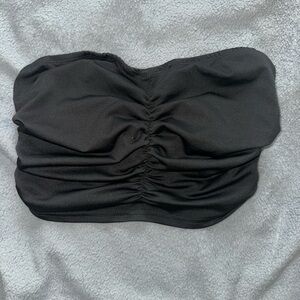 SHEIN Black Ruched Crop Top